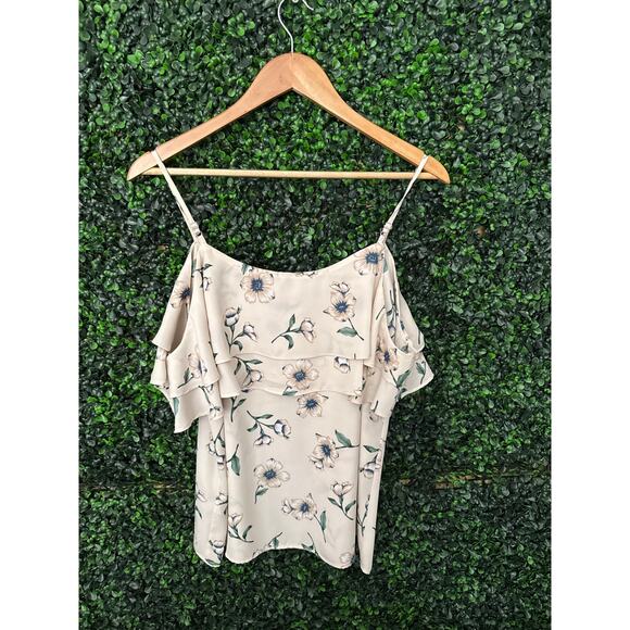 Lydelle, Cream Floral, spaghetti strap, Women’s size L, - Picture 6 of 7